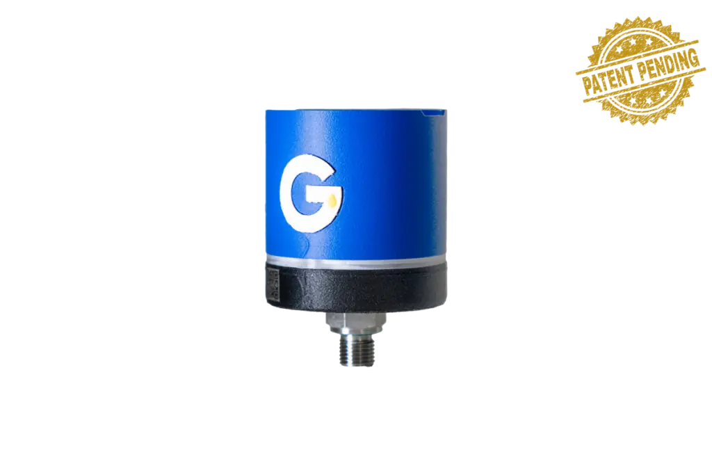 Sensori cilindrici in plastica con logo Google, tecnologia Gatti Filtrazioni Lubrificanti, testo: g patent pending.
